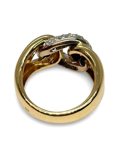 Bague 54 Bague en or jaune 18K sertie de diamants 58 Facettes 878