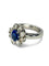 Bague 55 Bague marguerite en or blanc 18K, saphir 1,62 ct et diamants 1,30 ct 58 Facettes 00081701