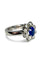 Bague 55 Bague marguerite en or blanc 18K, saphir 1,62 ct et diamants 1,30 ct 58 Facettes 00081701
