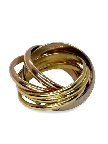 Bague 49 Cartier Trinity - Bague 6 anneaux en or jaune, rose et blanc 18K 58 Facettes 864