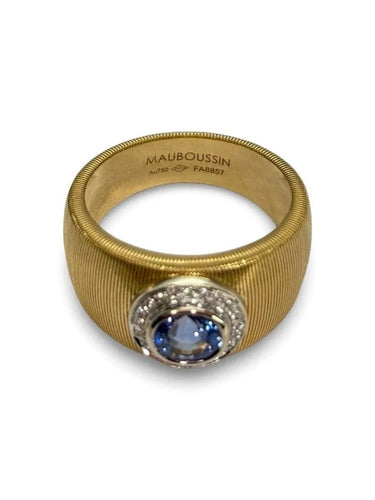 Bague 57 Mauboussin Un été en Toscane - Bague en or jaune saphir et diamants 58 Facettes 986