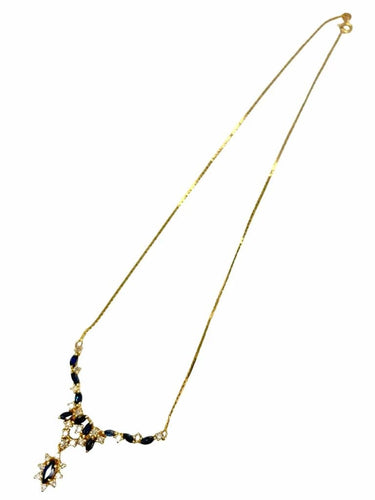 Collier Collier en or jaune 18K serti de saphirs et diamants 0,60 ct 58 Facettes 1065