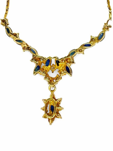 Collier Collier en or jaune 18K serti de saphirs et diamants 0,60 ct 58 Facettes 1065