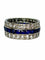 Bague 51.5 Alliance tour complet en or blanc 18K, saphirs et diamants 58 Facettes 737