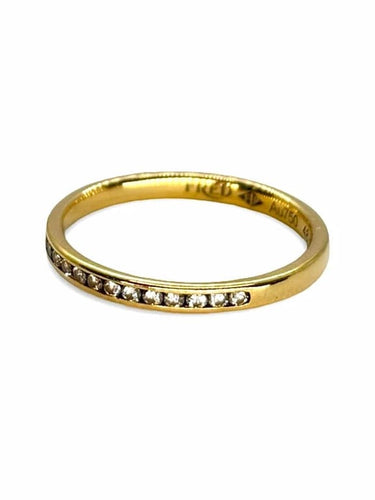 Bague 48 FRED - Demi-alliance en or jaune et diamants 0,21 ct 58 Facettes 1110