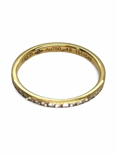 Bague 48 FRED - Demi-alliance en or jaune et diamants 0,21 ct 58 Facettes 1110