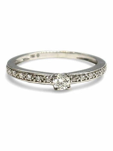 Bague 51.5 Solitaire - Bague en or blanc 18K et diamants 0,24 ct 58 Facettes 1139