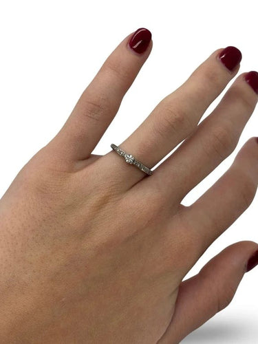 Bague 51.5 Solitaire - Bague en or blanc 18K et diamants 0,24 ct 58 Facettes 1139