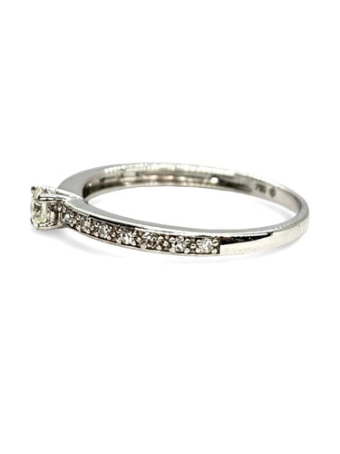 Bague 51.5 Solitaire - Bague en or blanc 18K et diamants 0,24 ct 58 Facettes 1139