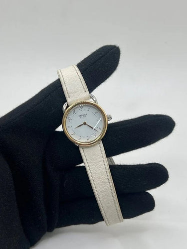 Montre Hermès Arceau - Montre quartz 28 mm or/acier 58 Facettes