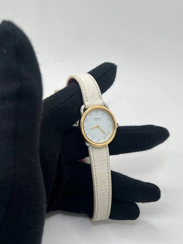 Montre Hermès Arceau - Montre quartz 28 mm or/acier 58 Facettes