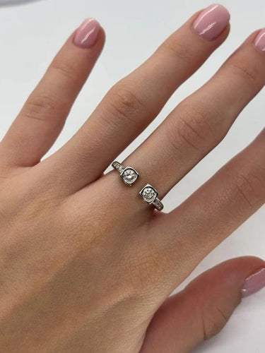 Bague 53 Dinh Van - Bague 2 cubes XL en or blanc et diamants 0,43 ct 58 Facettes 1183