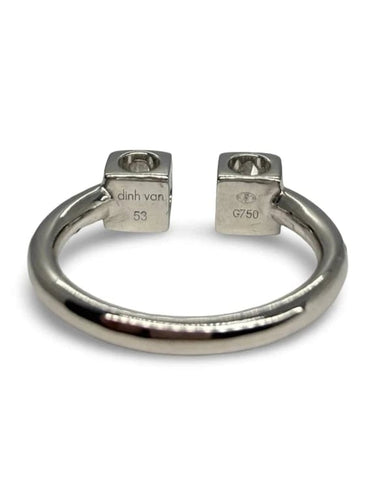 Bague 53 Dinh Van - Bague 2 cubes XL en or blanc et diamants 0,43 ct 58 Facettes 1183