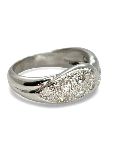 Bague 54 Bague en or blanc 18K sertie de diamants 0,60 ct 58 Facettes 1177
