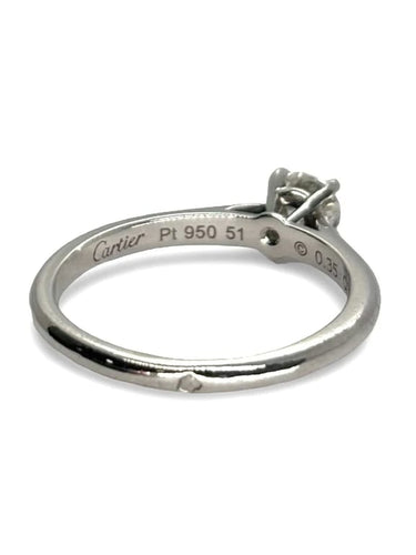 Bague 51 Cartier 1895 - Bague solitaire en platine 950 et diamant naturel 58 Facettes 1180