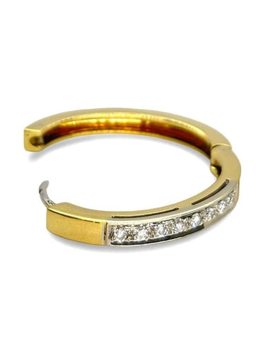 Boucles d'oreilles Créoles en or jaune 18K serties de diamants 0,50 ct 58 Facettes 1153