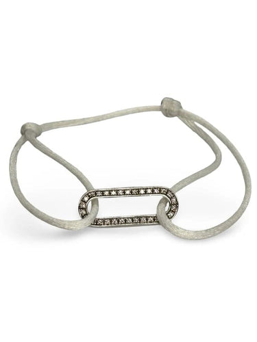 Bracelet Dinh Van Maillon L - Bracelet cordon en or blanc et diamants 58 Facettes