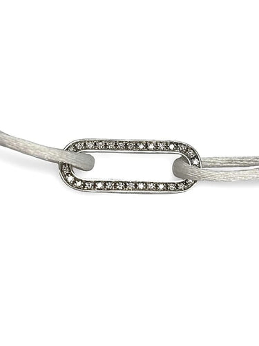 Bracelet Dinh Van Maillon L - Bracelet cordon en or blanc et diamants 58 Facettes