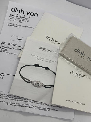 Bracelet Dinh Van Maillon L - Bracelet cordon en or blanc et diamants 58 Facettes