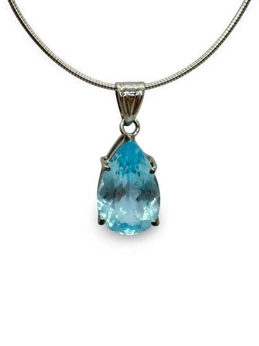 Collier Collier en platine 950 avec topaze naturelle 5 ct 58 Facettes 1221