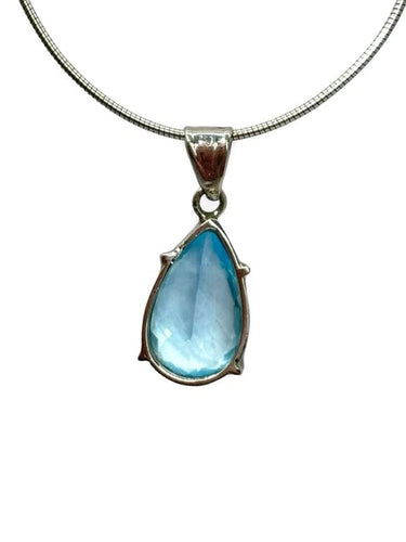 Collier Collier en platine 950 avec topaze naturelle 5 ct 58 Facettes 1221