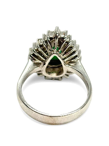 Bague 53.5 Bague en or blanc 18K avec émeraude 1,2 ct et diamants 1 ct 58 Facettes 1240