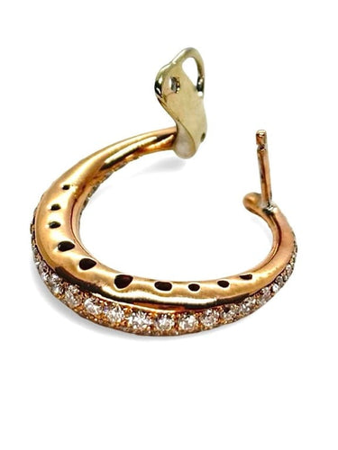 Boucles d'oreilles Boucles d'oreilles en or rose 18K serties de diamants 1,2 ct 58 Facettes
