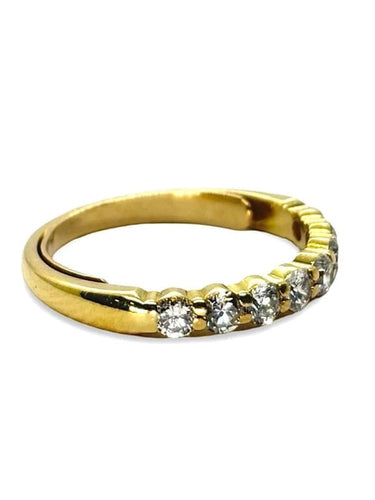 Bague 52.5 Demi-alliance - Bague en or jaune 18K et diamants 0,65 ct 58 Facettes 1294