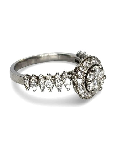Bague 52 Solitaire - Bague en or blanc 18K et diamants 0,90 ct 58 Facettes 1331