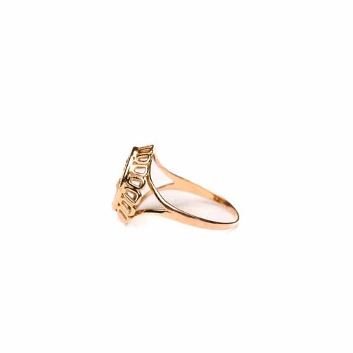 Bague 56.5 Augis - Bague chevalière Médaille d'amour en or jaune, diamant et rubis 58 Facettes LMB-309