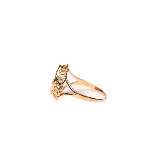 Bague 56.5 Augis - Bague chevalière médaille d'amour en or jaune, diamant et rubis 58 Facettes LMB-309
