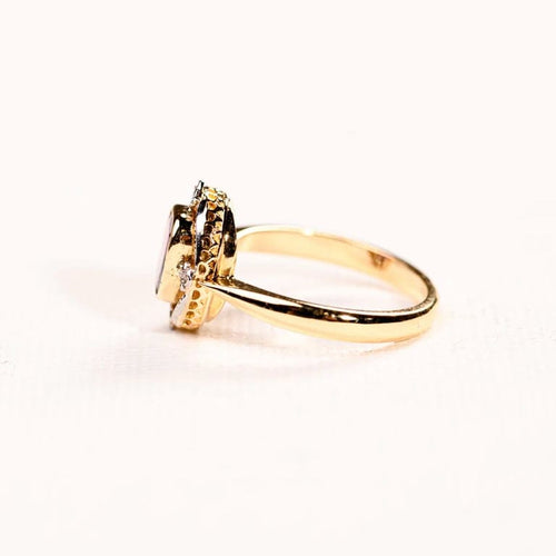 Bague 48 Bague ancienne grenat et diamants en or 18K et platine 58 Facettes LMB-288