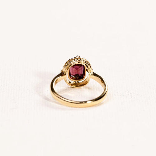 Bague 48 Bague ancienne grenat et diamants en or 18K et platine 58 Facettes LMB-288