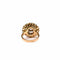 Bague 55 Bague dôme cible en or jaune 18K et platine, diamants 58 Facettes LMB-324