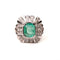 Bague 53 Bague style Art déco en or blanc et platine, émeraude colombienne et diamants 58 Facettes LMB-325