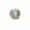 Bague 53 Bague style Art déco en or blanc et platine, émeraude colombienne et diamants 58 Facettes LMB-325
