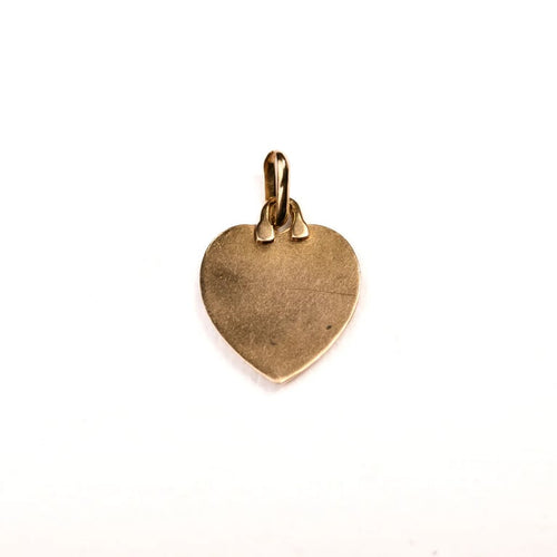 Pendentif Augis - Médaille d’amour cœur en or jaune 18K et rubis synthétiques 58 Facettes LMB-319