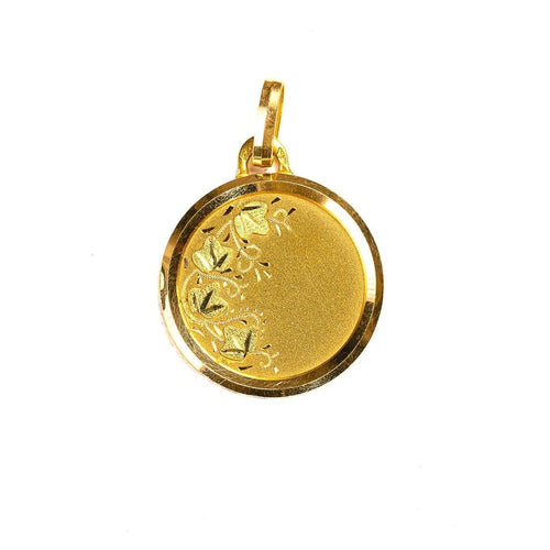 Pendentif Médaille Art nouveau de fidélité en or jaune 18K 58 Facettes LMB-333