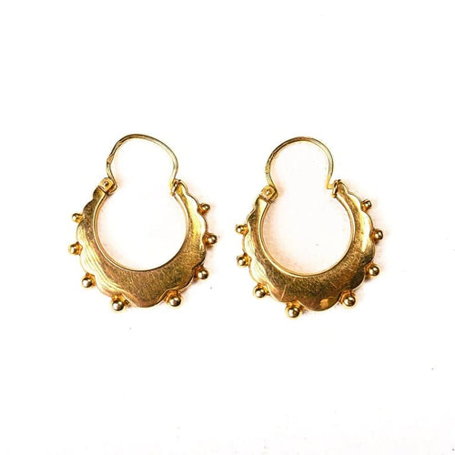 Boucles d'oreilles Boucles d'oreilles créoles savoyardes en or jaune 18K perlé 58 Facettes LMB-335