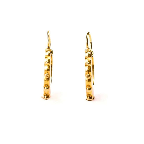 Boucles d'oreilles Boucles d'oreilles créoles savoyardes en or jaune 18K perlé 58 Facettes LMB-335