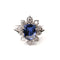 Bague 50 Bague marguerite en or blanc et platine, saphir non chauffé et diamants 58 Facettes LMB-315