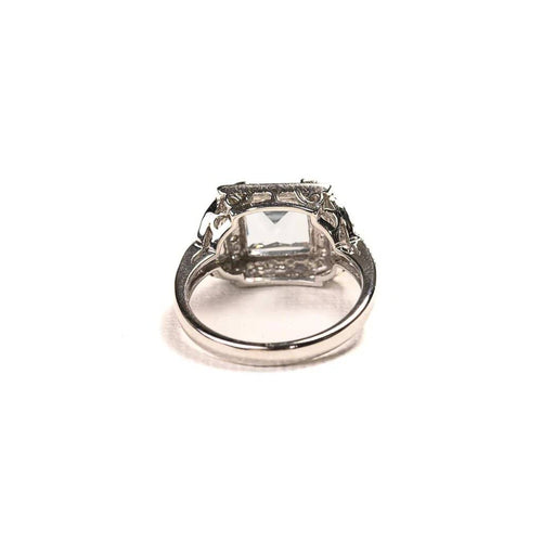 Bague 50 Bague style Art déco en or blanc avec aigue-marine et diamants 58 Facettes LMB-332