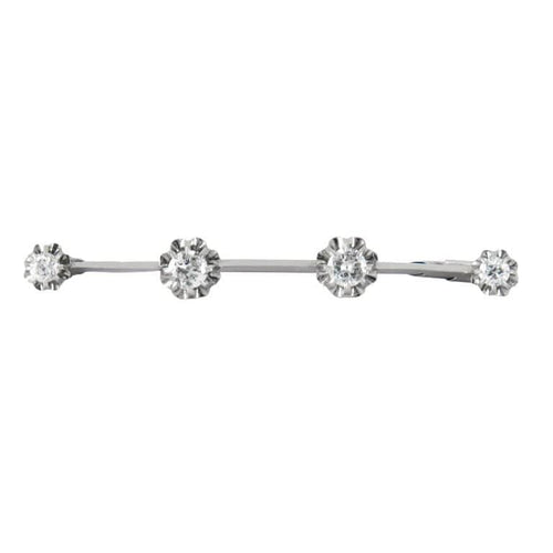 Broche Broche barrette en platine 850 millièmes et diamants 58 Facettes LMB-5