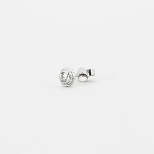 Boucles d'oreilles Clous d'oreilles - Puces en or blanc 18K et diamants 58 Facettes