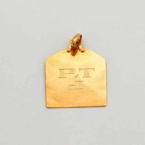 Pendentif Pendentif médaille - 2 colombes en or jaune 18K 58 Facettes