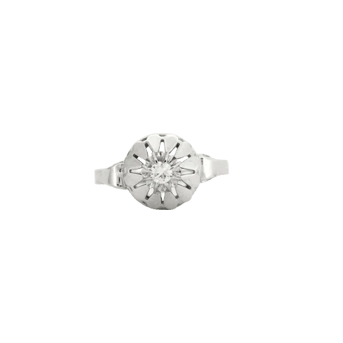 Bague 55 Bague solitaire diamant 0,10 ct en or blanc 750 58 Facettes