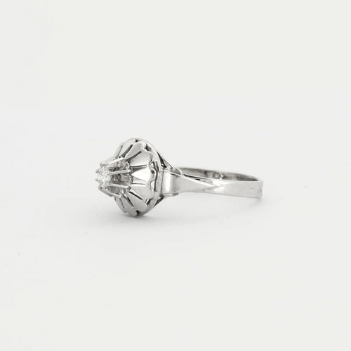 Bague 55 Bague solitaire diamant 0,10 ct en or blanc 750 58 Facettes