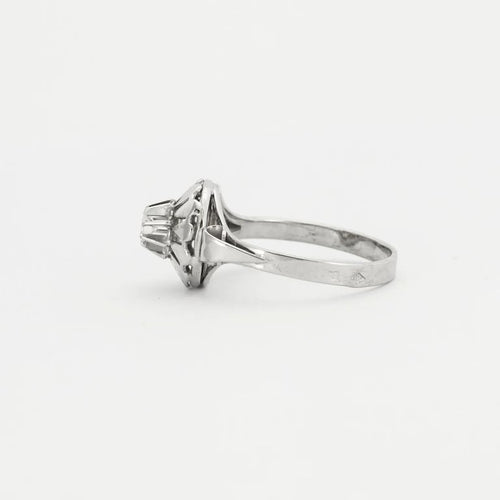 Bague 55 Bague solitaire diamant 0,10 ct en or blanc 750 58 Facettes