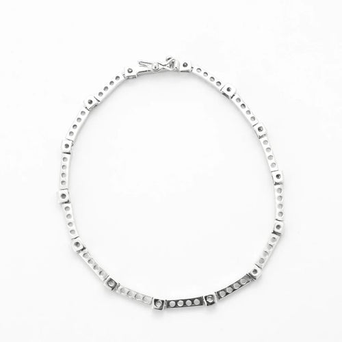 Bracelet Bracelet maillons rectangulaires en or blanc 18K et diamants 58 Facettes LMB-65