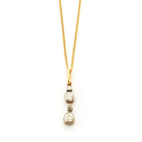 Pendentif Pendentif ancien en or jaune 750 et argent 800, diamants 58 Facettes LMB-74